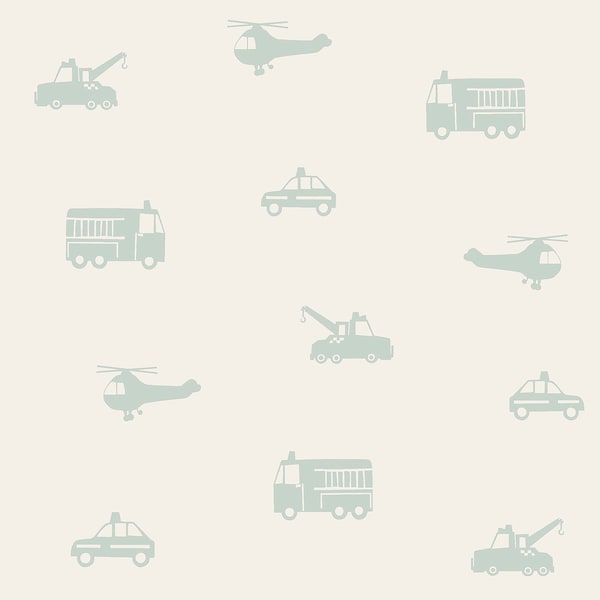 Manhattan Comfort Hayes Briony Sage Vehicles 33 ft L X 209 in W Wallpaper BR4060-128856 - main